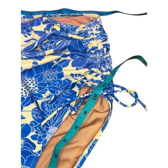 J.Crew Ruched high-rise bikini bottom Small with Top 36A Blue Floral Tropical - Picture 5 of 9
